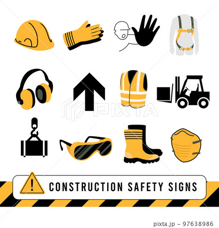 Construction Safety Signs Set 97638986