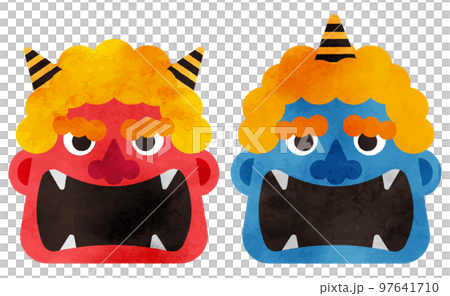 大嘴紅藍惡魔插畫集（水彩風格） 97641710