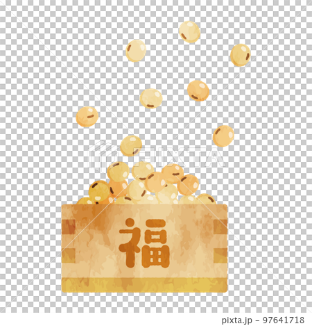 Setsubun beans illustration with watercolor touch 97641718