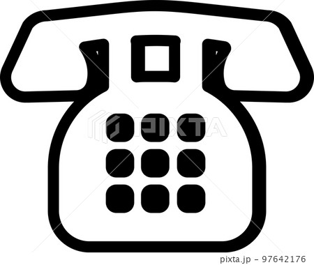 黒電話のシンプルなアイコンイラスト 97642176