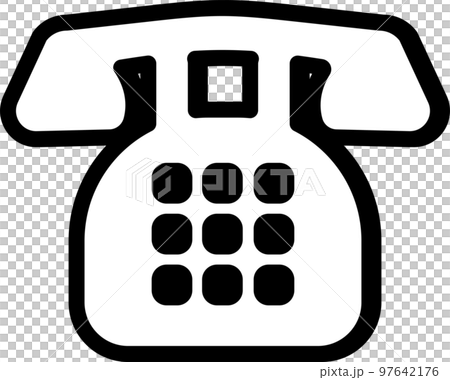 黒電話のシンプルなアイコンイラスト 97642176