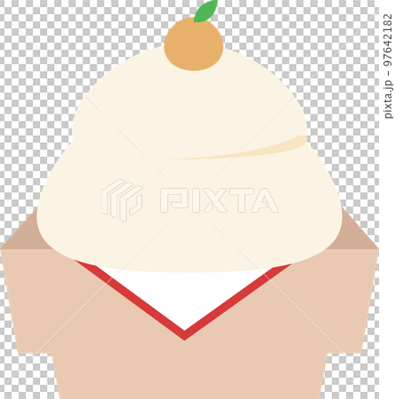 鏡餅のイラスト　かわいい　正月　日本 97642182