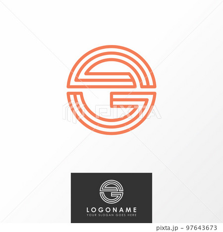 letter or word SG font in 3 circle lines image graphic icon logo design abstract concept vector stock. Can be used as a symbol related to initial or monogram. 97643673