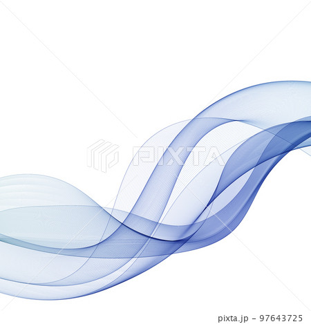 Abstract smooth color wave . Curve flow blue motion illustration. Smoke design. lines. eps 10 97643725