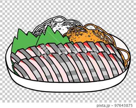 horse mackerel sashimi illustration horse mackerel sashimi illustration 97643875