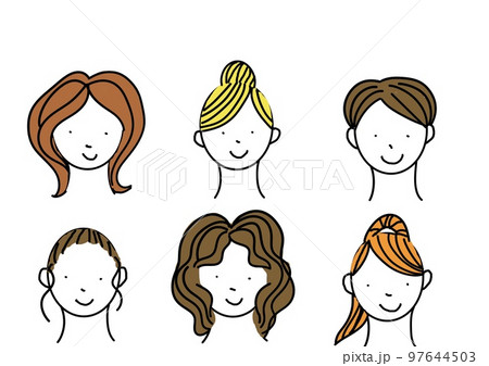 いろんなヘアスタイルの女性たち 97644503