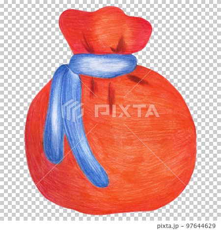 Christmas Red Santa Sack Sticker. Santa Bag...のイラスト素材 [97644629] - PIXTA