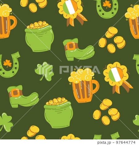 St. Patrick's Day Pattern Vector Illustration flat style St. Patrick's Day Pattern Vector Illustration flat style 97644774