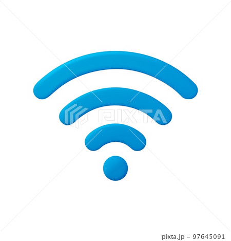 3d Wifi signal, connection and network symbol. 3d Wifi signal, connection and network symbol. 97645091