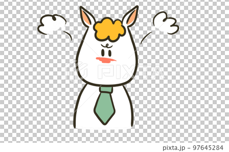 お怒りモードな馬のビジネスマン 97645284