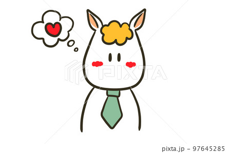 ドキドキする馬のビジネスマン 97645285