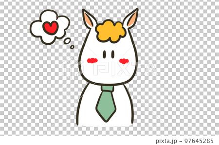 Excited horse businessman 97645285
