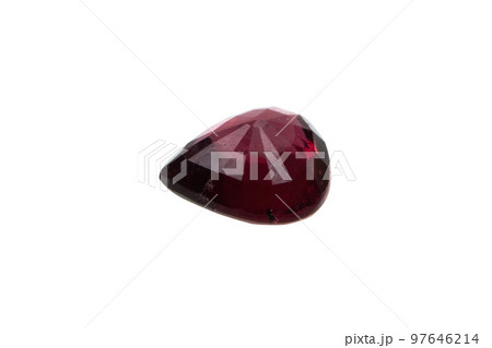 Natural gemstone rhodolite garnet isolated on white background Natural gemstone rhodolite garnet isolated on white background 97646214