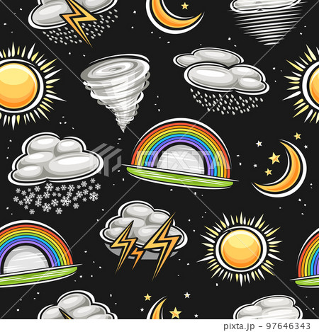 Vector Weather Symbols seamless pattern 97646343