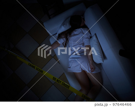 young woman lying dead on the couch after rape young woman lying dead on the couch after rape 97646466