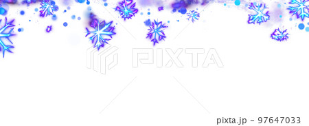 Merry Christmas and Happy New Year blue glowing snowflake background. Neon lights. Shining winter backdrop, xmas. Fluorescent, luminescent illumination. Png 97647033