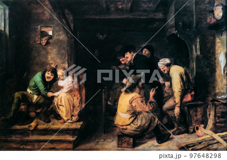 Adriaen Brouwer, Tavern Scene. Flemish Painter Active In Flanders And Dutch Republic In First Half Of 17th Century. Brouwer Was An Important Innovator Of Genre Painting Adriaen Brouwer, Tavern Scene. Flemish Painter Active In Flanders And Dutch Republic In First Half Of 17th Century. Brouwer Was An Important Innovator Of Genre Painting 97648298