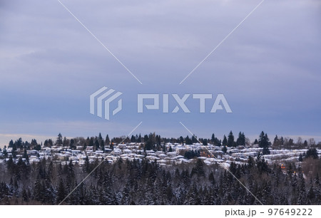 Residential houses in the snow on winter season in Canada Residential houses in the snow on winter season in Canada 97649222