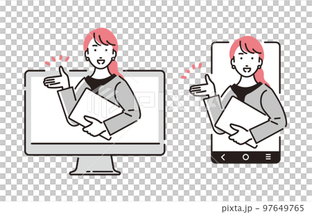 在線指導的商務女性 97649765