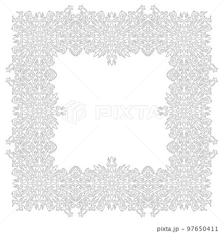 Line art for coloring book with square frame 97650411