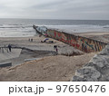 Border United States and Mexico Wall Sea 97650476