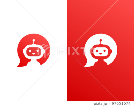 Robot in speech bubble vector icon Robot in speech bubble vector icon 97651074