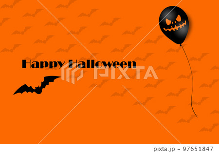 Halloween Banner with Halloween Ghost Balloons. Scary air balloons. Illustration. Pattern Halloween Banner with Halloween Ghost Balloons. Scary air balloons. Illustration. Pattern 97651847