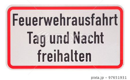German sign transparent PNG. Fire department exit, keep clear da 97651931