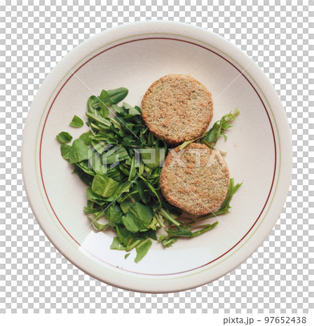 vegan burger with salad transparent PNG vegan burger with salad transparent PNG 97652438