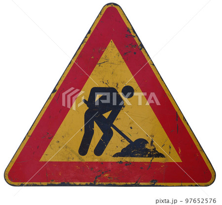 road works sign transparent PNG 97652576