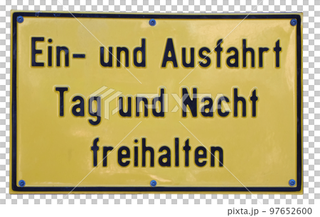 Entrance and exit day and night leave free German sign transpare 97652600
