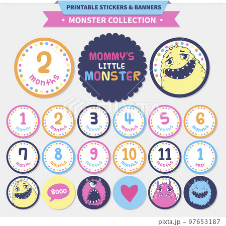 Cute monster  illustration. 97653187