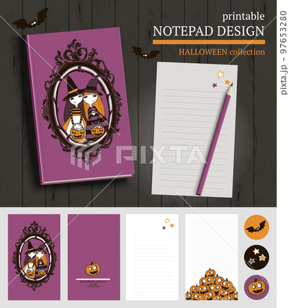 Halloween vector printable set. 97653280
