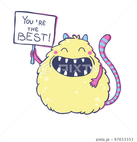 Cute monster illustration. 97653351