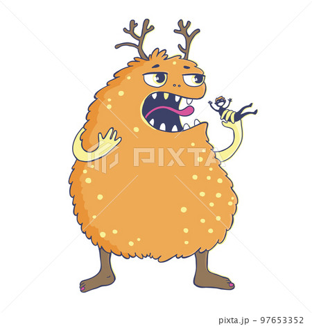 Cute monster illustration. 97653352