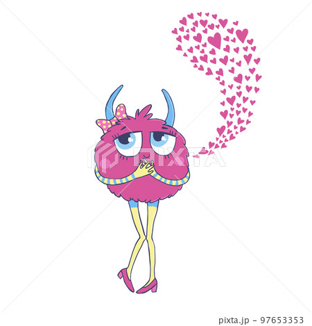 Cute monster illustration. 97653353
