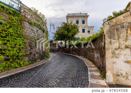 Street in a touristic town, Sorrento, Italy. Sea Coast Street in a touristic town, Sorrento, Italy. Sea Coast 97654508