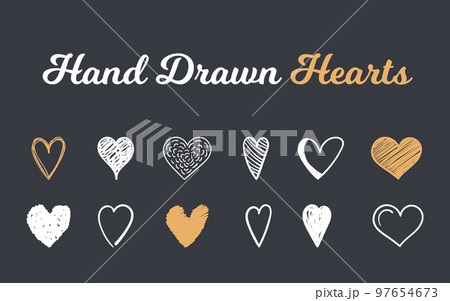 Hand Drawn Hearts Hand Drawn Hearts 97654673