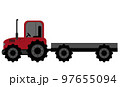 Tractor, red tractor with trailer isolated on white background. Sowing season or Agriculture concept. vector illustration. 97655094