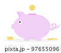 piggy bank, simple drawing pink piggy bank for money 97655096