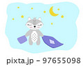 Sleepy raccoon, raccoon holds a blanket and pillow. Raccoon child character drawing 97655098
