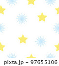 Seamless pattern, star and snowflake.Christmas wallpaper, minimalism 97655106