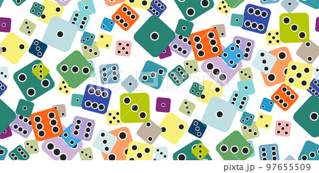 Dices color gamble gaming seamless pattern 97655509