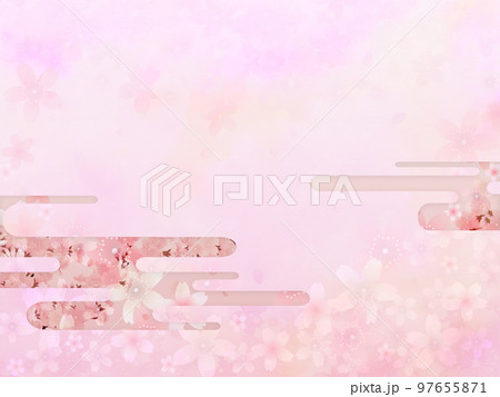 桜柄　背景素材 97655871