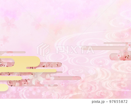 桜柄　背景素材 97655872
