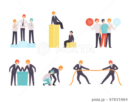 Business and Career Competition with Man Office Worker Competing with Each Other Vector Set Business and Career Competition with Man Office Worker Competing with Each Other Vector Set 97655964