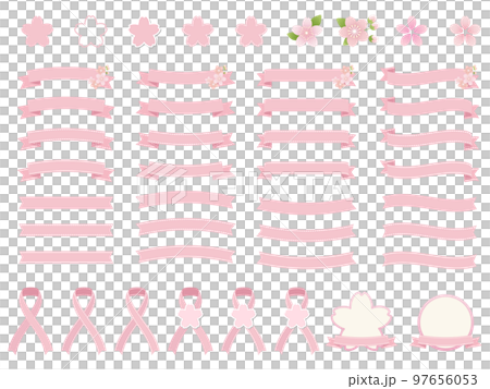 Cherry blossom pattern ribbon ribbon decoration variation 97656053