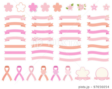 桜柄 リボン リボン飾り バリエーション 桜柄 リボン リボン飾り バリエーション 97656054