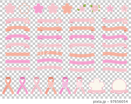 桜柄 リボン リボン飾り バリエーション 桜柄 リボン リボン飾り バリエーション 97656054