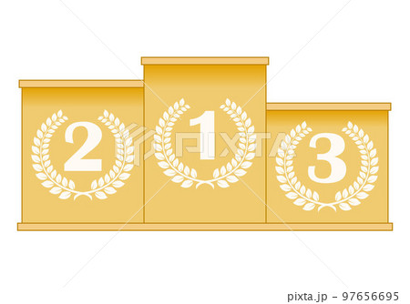 winner podium with numbers in laurel wreath, vector illustration on white background winner podium with numbers in laurel wreath, vector illustration on white background 97656695